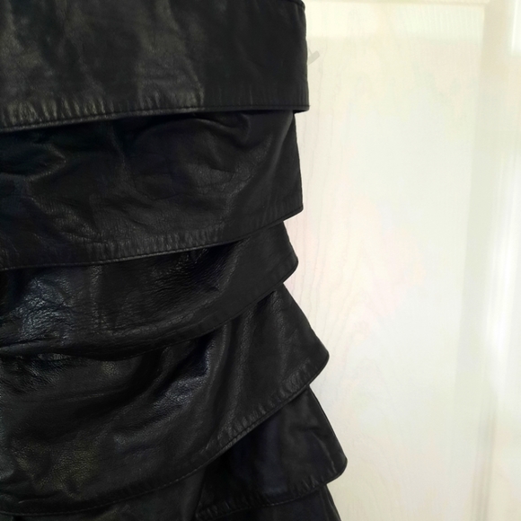💣 90s VINTAGE Danier Leather Strapless dress - Picture 3 of 7